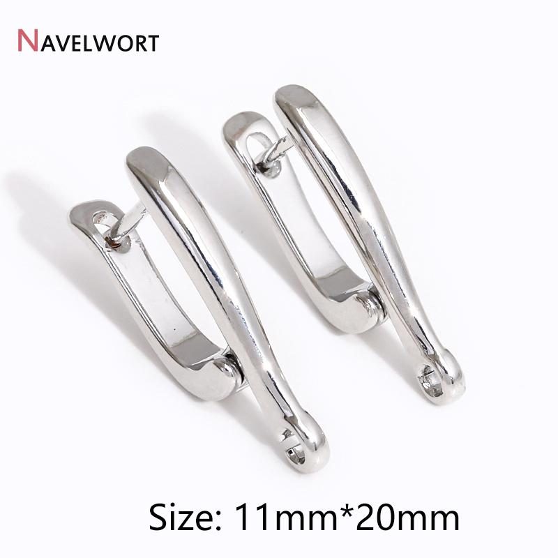 18K Gold Plated Brass Metal Earwires Basic Fasteners,Earring Fixtures,Inlaid Zircon Earring Hooks,Earring Making Supplies