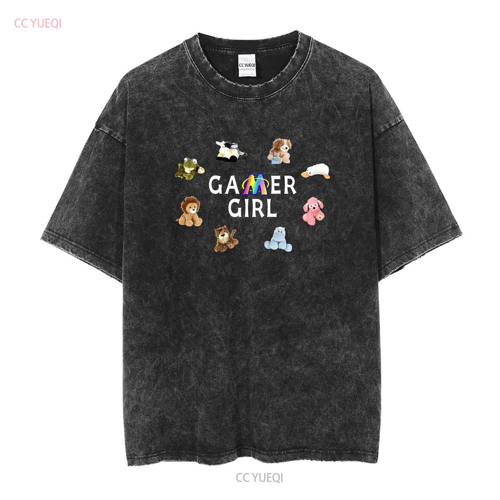 Webkinz Gamer Girl T-Shirt für Fans Y2K Retro Frühe 2000er Nostalgisches Spiel Lang- oder Kurzarm Vintage Gewaschen Homme Atmungsaktiv