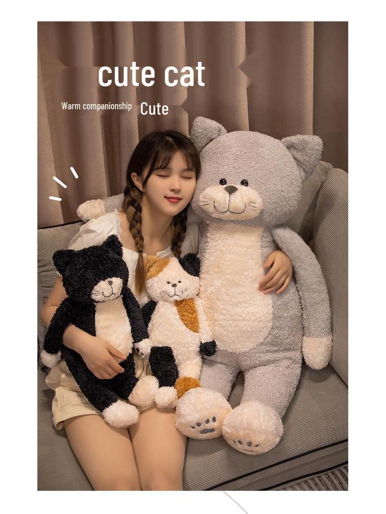 Calico Cat Plush Toy: Cozy Kitten Pillow for Kids' Comfort & Girls' Gift