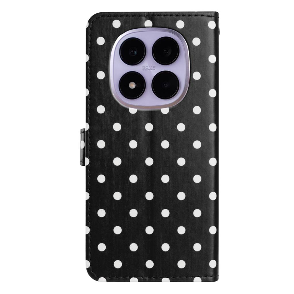 For Xiaomi Poco M8 5G/Redmi Note 15 5G (Global)/15 4G (Global) Leather Case Polka Dot Pattern Wallet Stand Folio Phone Cover