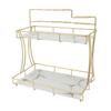 Countertop Storage Rack Double Layer Waterproof Counter   Shelf with Electric Toothbrush Holder for Bathroom