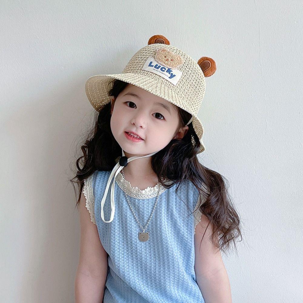 Cartoon Bear Children Sun Hats Sunshade Sunscreen Fisherman's Hat  Girls And Boys