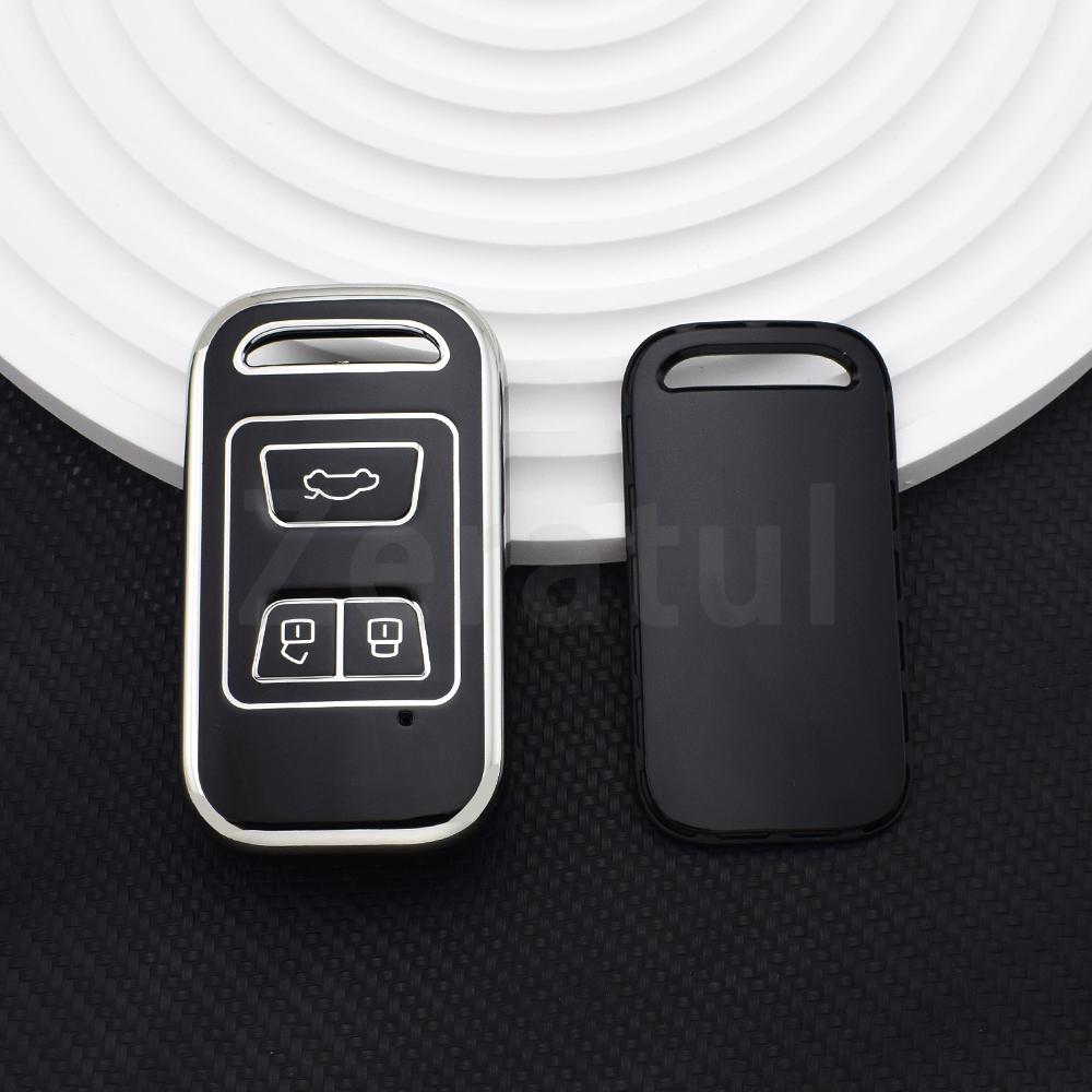 3 Buttons Soft Tpu Car Key Case Cover Shell Fob Holder Keyless For Chery Tiggo 4 3 Tiggo 8 7 Arrizo 5    Key Chains