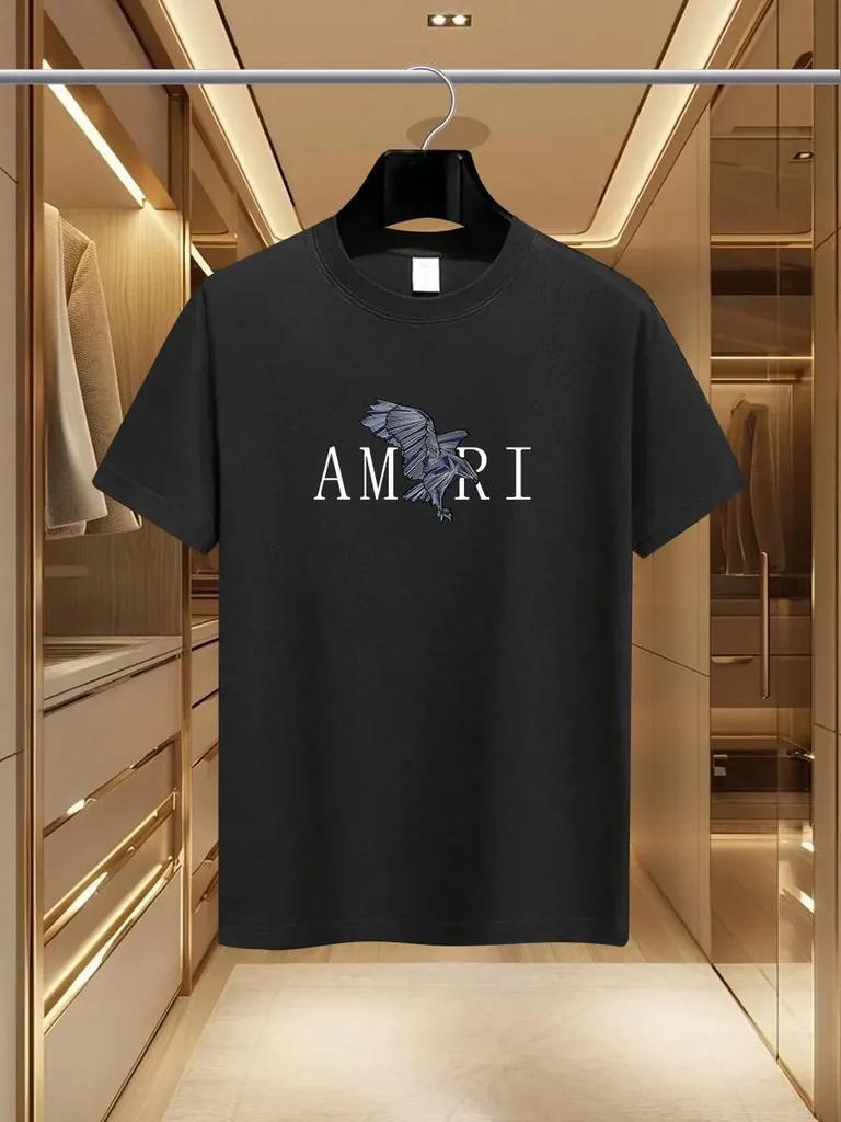 2025 Summer Luxury fashion AMI brand printed T-shirts pure cotton round-neck casual and trendy Y2K high-end and high quality#Color