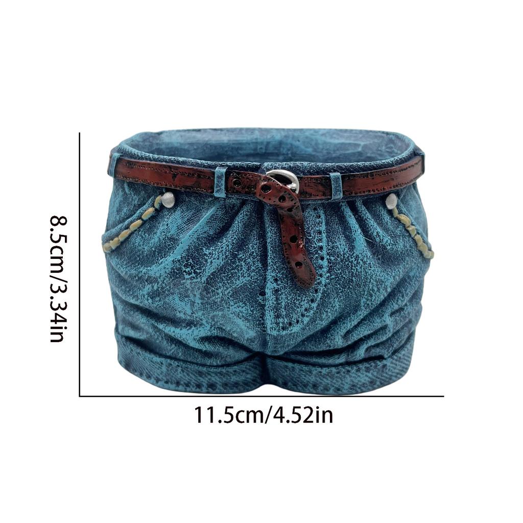 Creative denim shorts flower pot, unique resin statue, suitable for home balcony decoration garden garden ornament
