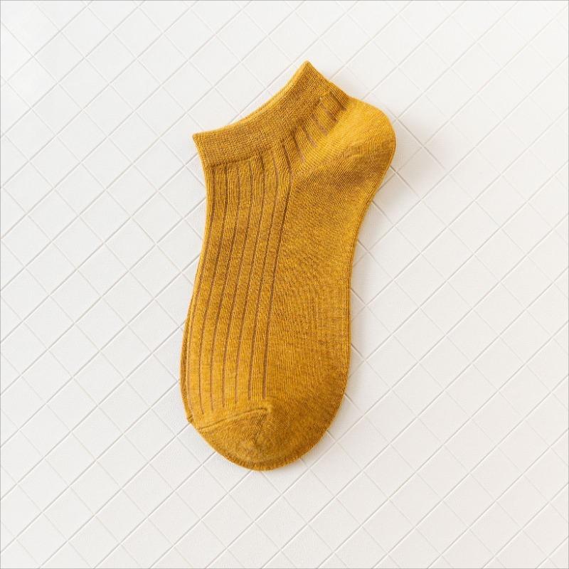Women's Summer New Style Draw A Solid Color Breathable Cotton Boat Socks