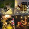Christmas Solar Lights Santa Claus with Kettle Ground Stake Lamp Outdoor Garden Lawn Decorative Lights for Lawn Pathway Walkway