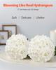 VEVOR Artificial Flowers, 205 Pcs Real Looking White Silk Fake Hydrangea Bulk, White Faux Bridal Shower with Stems for DIY Wedding Bouquets