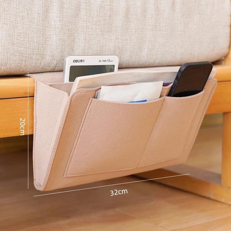 Felt Bedside Storage Bag Phone Book Magazine Holder Pockets Multifunctional TV Remote Control Hanging Couch Storage Organizer