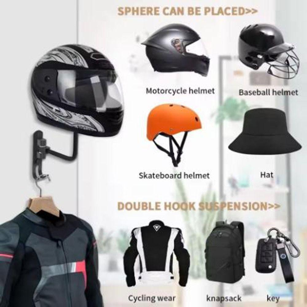 Platzsparend 180° Drehbarer Helmhalter Wandmontiertes Helm-Ausstellungsregal Helmhalter Mäntel