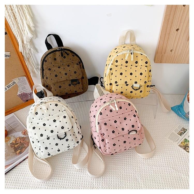 Minimalist Corduroy Mini Backpack For Students And Travel With Large Capacity