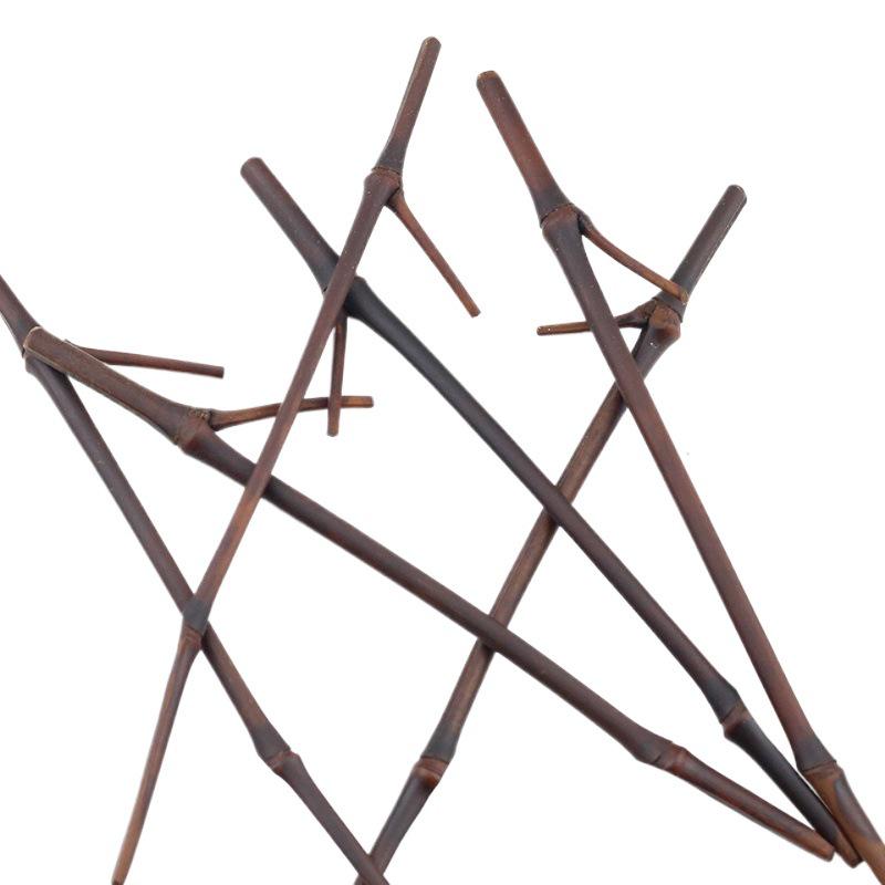 Carbonized Bamboo Hairpin: DIY Ancient Style with Wire-Wrapped Glass Details