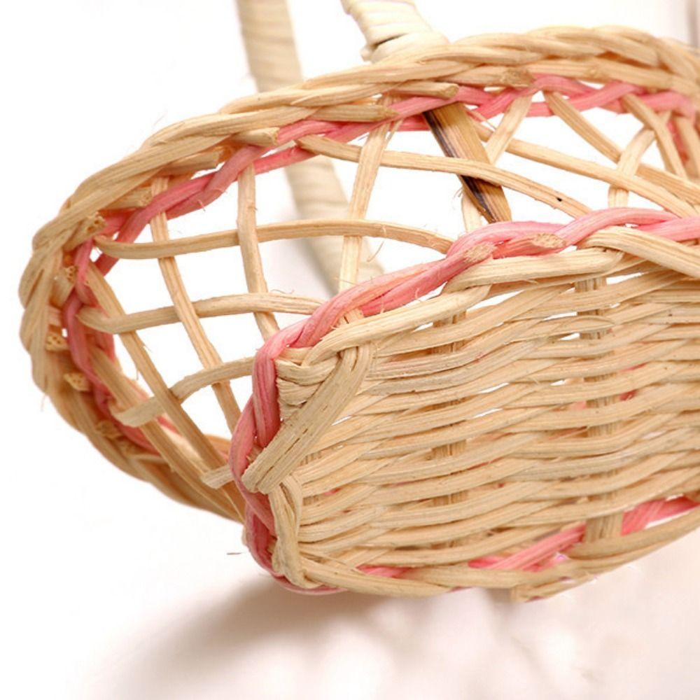 Beautiful Hand Made Flower Storage Basket Imitation Rattan Woven 8*5.5cm Storage Baskets 2 Colors Wicker Flower Basket