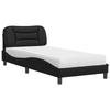 Vidaxl Bed With Mattress, Black, 90X190 Cm, Faux Leather