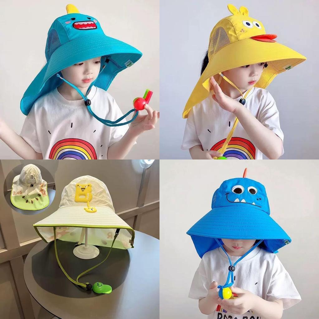 Childrens Sun Hat With Wide Brim For Uv Protection Breathable Cotton Summer Sunshade For Boys Girls