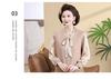 Chic Spring V-Neck Bow Pullover for Mature Women, Lightweight Knit Top for Spring & Autumn
