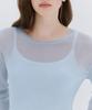 MUSINSA STANDARD WOMAN Women'S Linen Blend Ribbed Sheer Knit [Cloudy Blue]