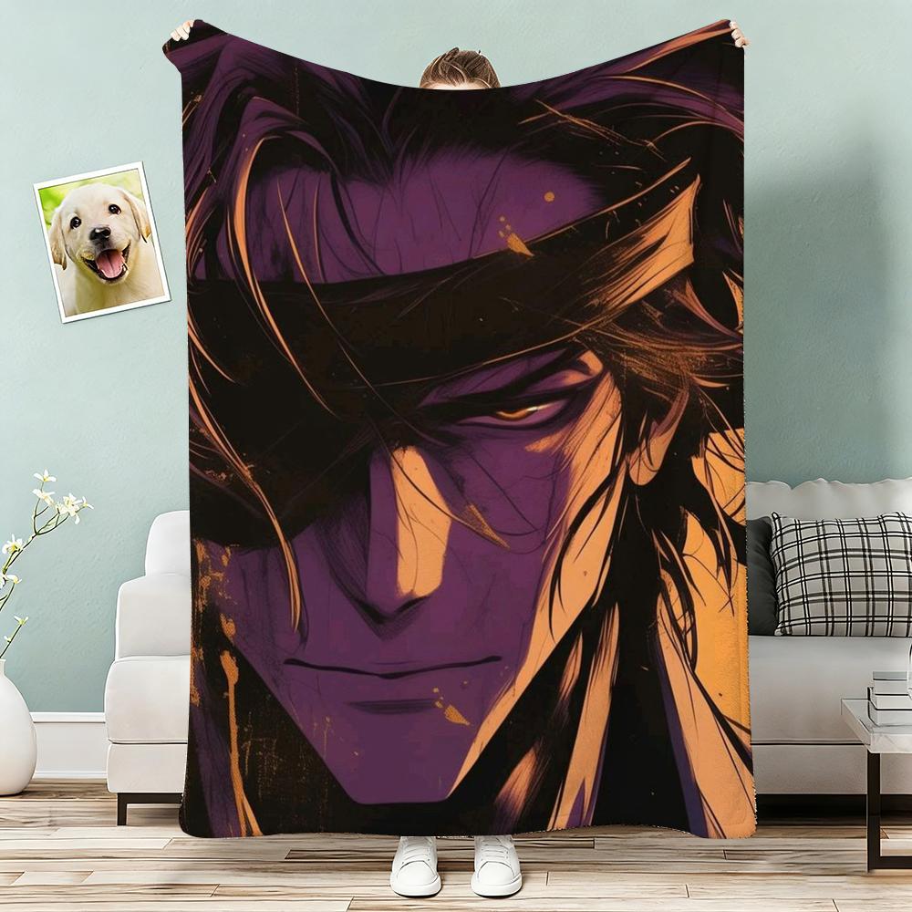 

Sosuke Aizen Throw Lightweight 240g Flannel Blanket Soft Skin-friendly for Summer Cooling 130x150cm