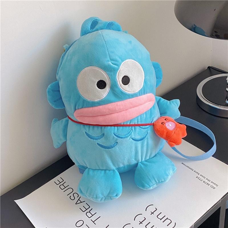 Sweet And Adorable Blue Cartoon Japanese Mermaid Monster Plush Doll Backpack