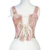 Tie Up Corset TankTop for Women Slimming Body Shaper LaceUp Tied Waist Trainer Girdle Teens Girl French Style Bustier