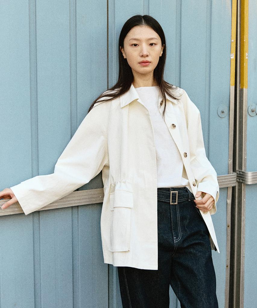 Artid Cotton Half Work Jacket_Ivory