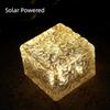 Solar Powered Solar Ice Brick Lights Rainproof Waterproof Outdoor Ice Rock Cube Lights Automatic Long-last Lighting