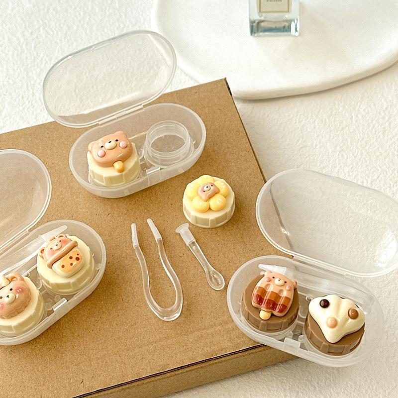 Portable Cute Bear Contact Lens Box Holder Travel Eye Contact Lenses Case Container Storage Case Travel Accessories