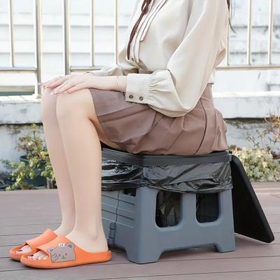 Camping Klapptoilette Bewegliche Autotoilette Eimer Auto Notfall Selbstfahrer Reise Tragbare Outdoor-Toilette Tragbarer Mülleimer