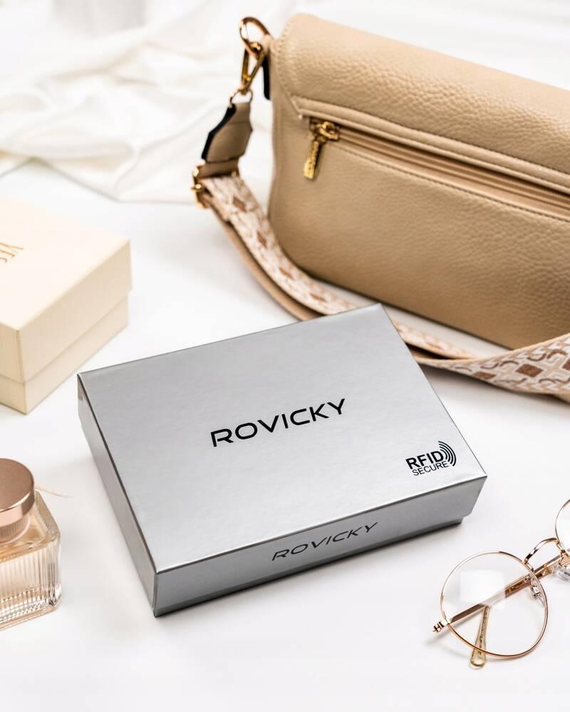 Large leather women's wallet with snap closure - Rovicky
