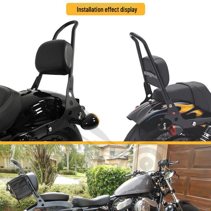Harley XL883/1200/X48 Rear Backrest with Quick Release Seat Cushion and Luggage Rack for Motorcycle Modification
