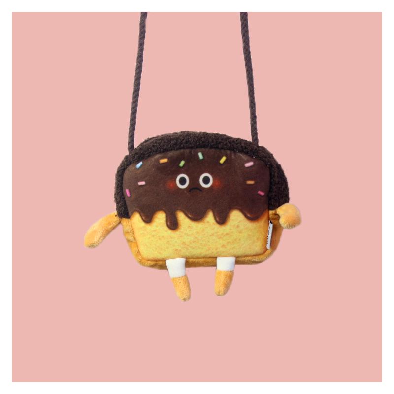 Creative Cartoon Toast Bread Crossbody Bag – Cute & Casual Shoulder Coin Purse for Students