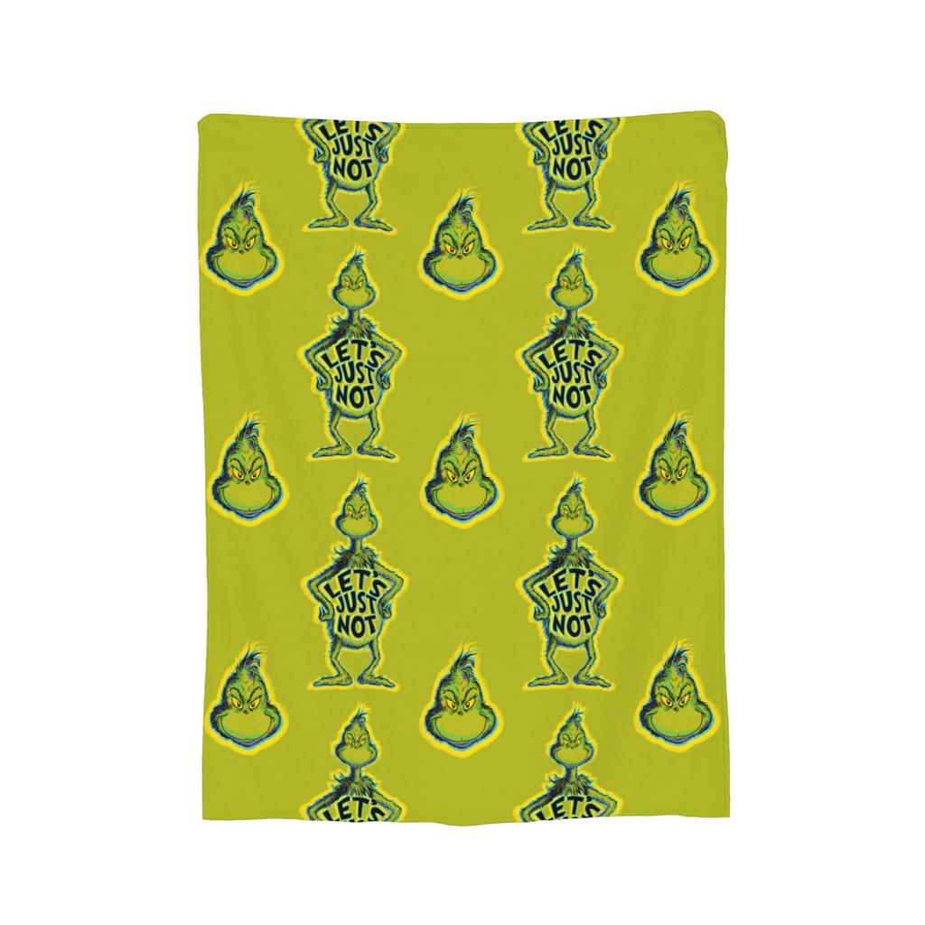 Christmas-S-Green-S-Grinch Blanket Fleece Textile Decor  Portable Warm Throw Blanket for Home Office Rug Piece