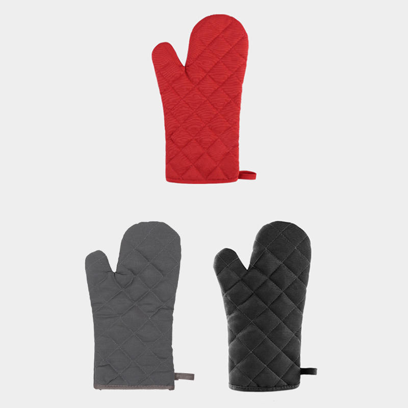1PC Heat Resistant Oven Mitts Kitchen Gloves Microwave Safe Long Anti Scalding Cloth Mittens For Cooking Baking Solid Color Protective Gear
