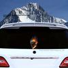 Pegatina de coche con diseño de calavera de fuego para ventana y carrocería, adhesivo de vinilo duradero
