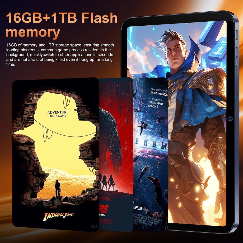 Tab 17 Pro Android-Tablet 16GB+1TB, Großer Bildschirm, Augenschutz, WLAN-kompatibel