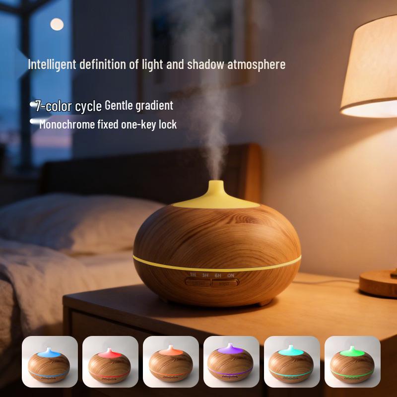 Aroma Diffuser: 300ML Wood Grain Ultrasonic Humidifier with Large Mist Output