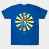 Asian Size Men Black Print T-shirt Goofy Retro Japanese No-Cut Print Cotton Tshirt