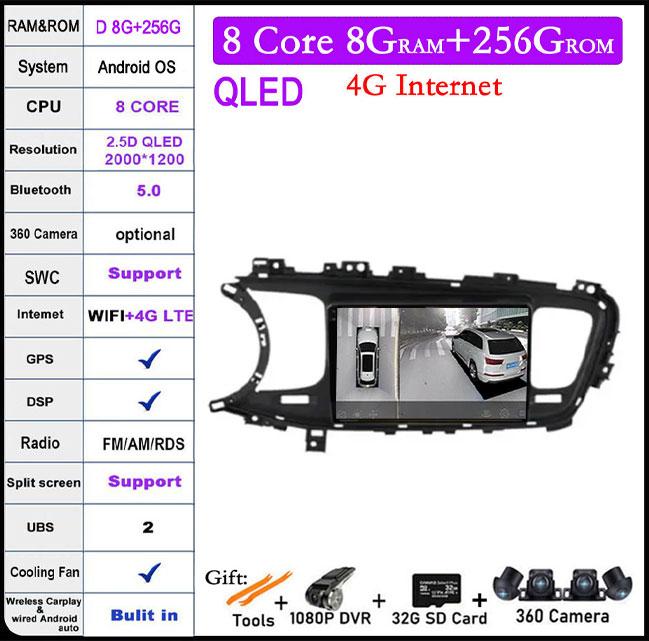 9 lnch For Kia K5 Optima 3 2011-2015 Car Radio Video 4G+wifi Multimedia Navigation GPS Stereo Android Auto Touch Screen