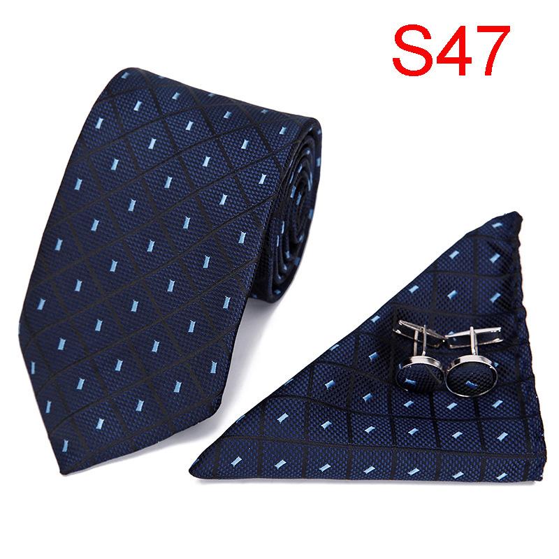 7.5Cm Business Tie Men'S Tie Set, Wedding Polyester Tie Gift Box