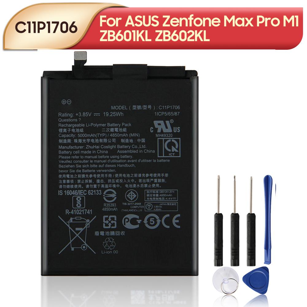 Premium Quality Battery For ASUS Zenfone Max Pro M1 M2 ZB602KL ZB601KL ZB631KL C11P1706 Phone Battery 5000mAh
