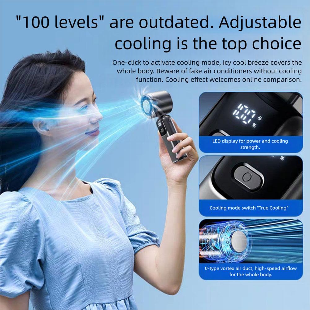 Outdoor Mini Cooling Fan For Travel Camping Digital Display 100 Speed Mini Small Fan For Summer
