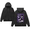 Jujutsu Kaisen Retro Distressed Zip Hoodie with Hood - Unisex