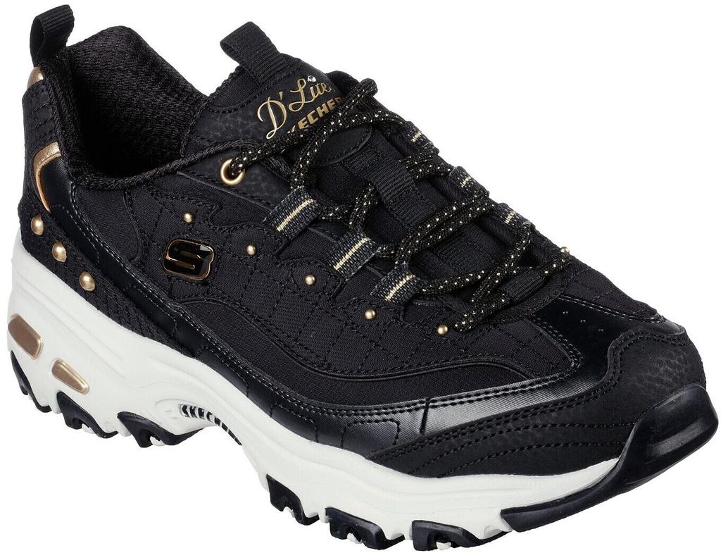 Skechers D'Lites Women Black/gold Sneakers