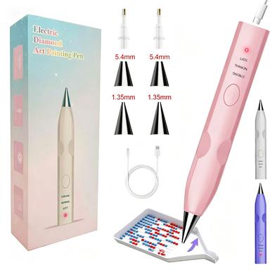 

Wireless Electric Diamond Art Brush With Adjustable Suction Strap One Size розовый