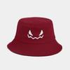 Devil Face Flat Top Bucket Hat - Korean Style Sun Hat for Men & Women, Casual Retro Sun Protection