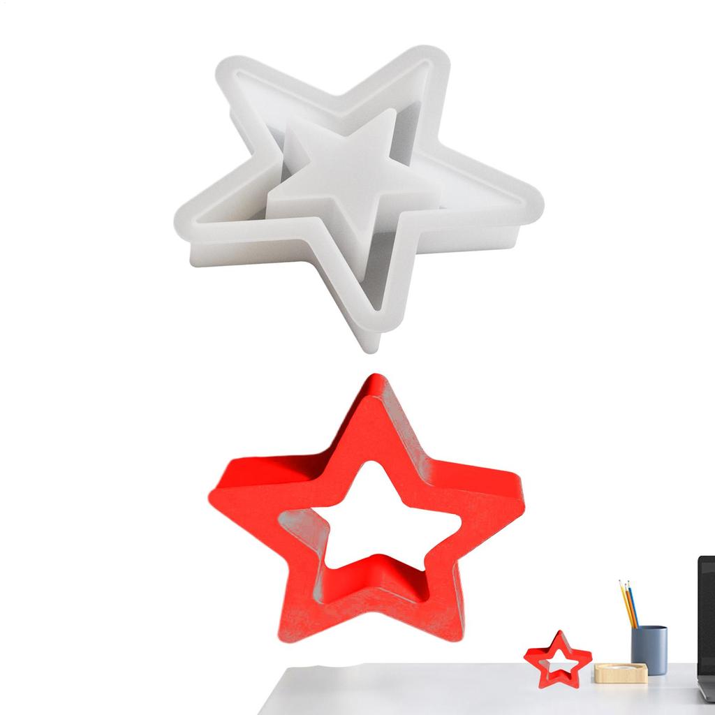 Star Mold Maker Ornament Quick Release Christmas Silicone Molds For Baking Candy Making Tree Ornament Soap Cake Holiday