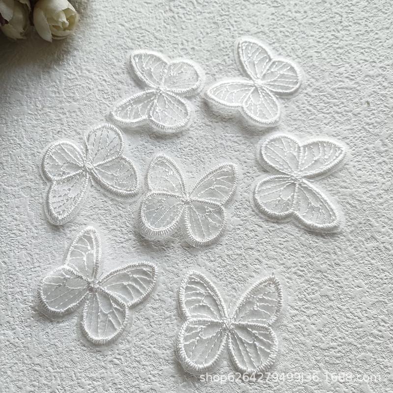 4cm Embroidered Butterfly Organza Hair Clip DIY Accessory