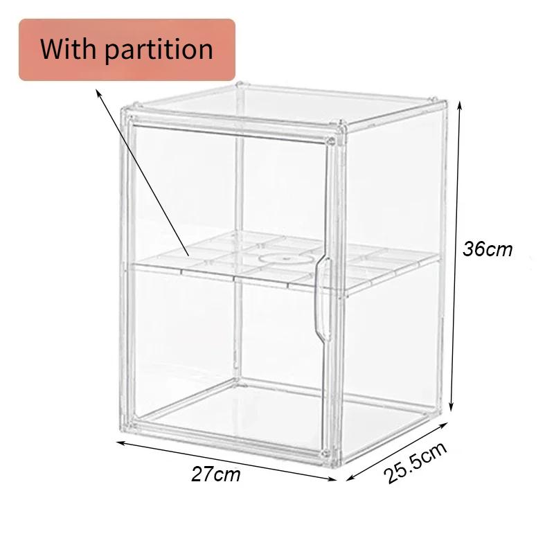 Boîte de Rangement Organisateur Grande Capacité pour Figurines Boîte Acrylique Transparente Vitrine Boîte Aveugle Organisateur de Maquillage pour Sac