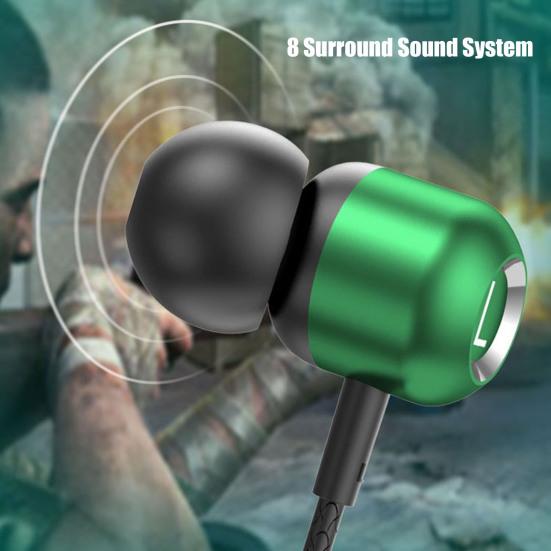 Wired Earphone In-ear HiFi Stereo Sound Elbow Design Type-C Sport Gaming Headset with Mic for Mobile Phone