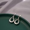 European-American Geometric Metal Earrings: 3D Tulip Heart Pendant Cuffs